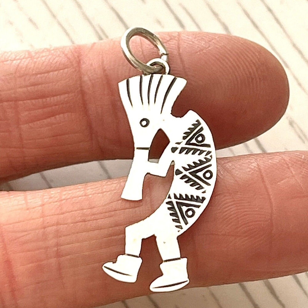 Navajo Kokopelli Pendant‎ Dancer Stamped Charm Signed Jeff James Music